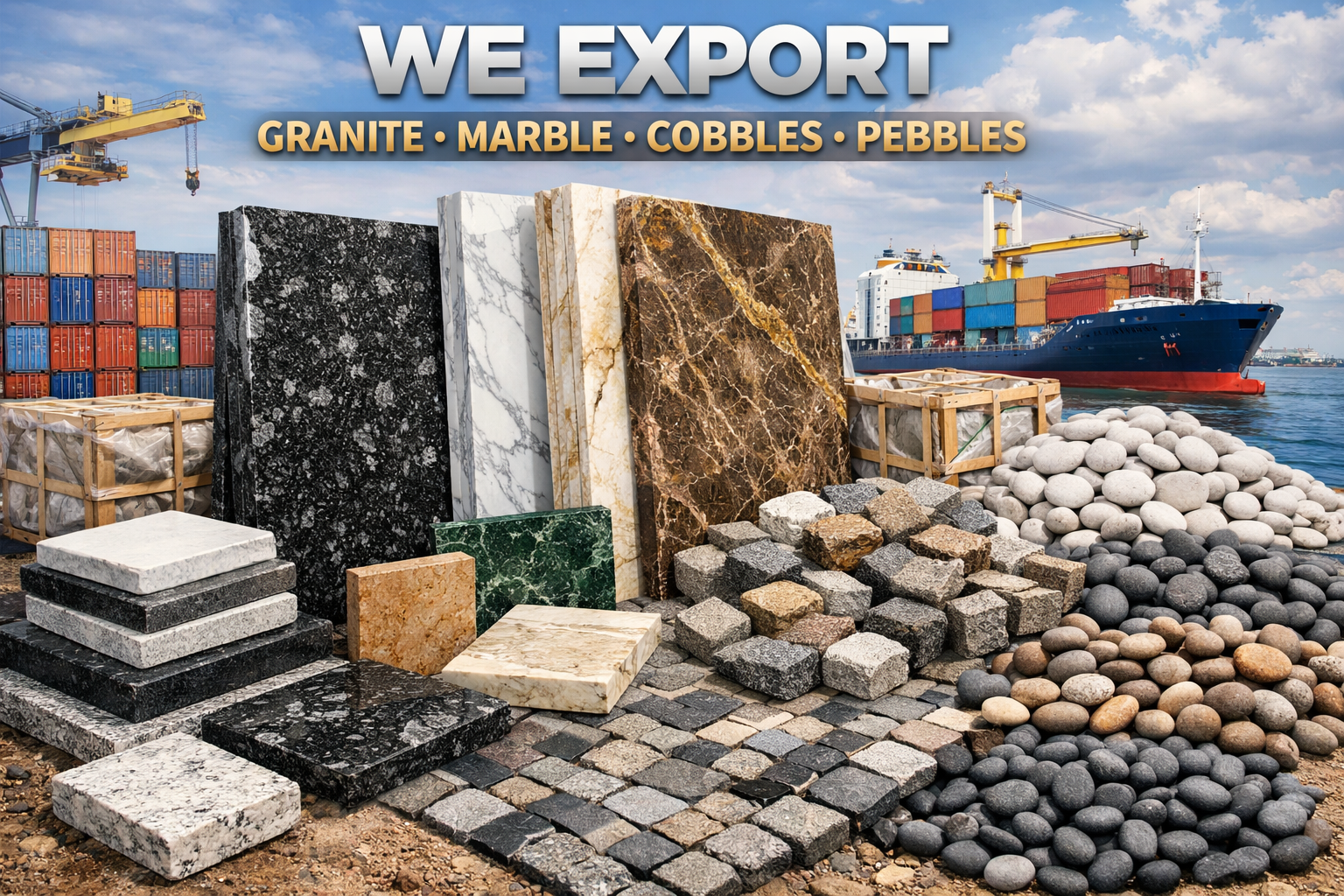 Granite, Marble, Cobbles and Pebbles Exporter From India