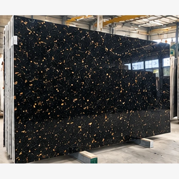 Black Galaxy Granite slab from India