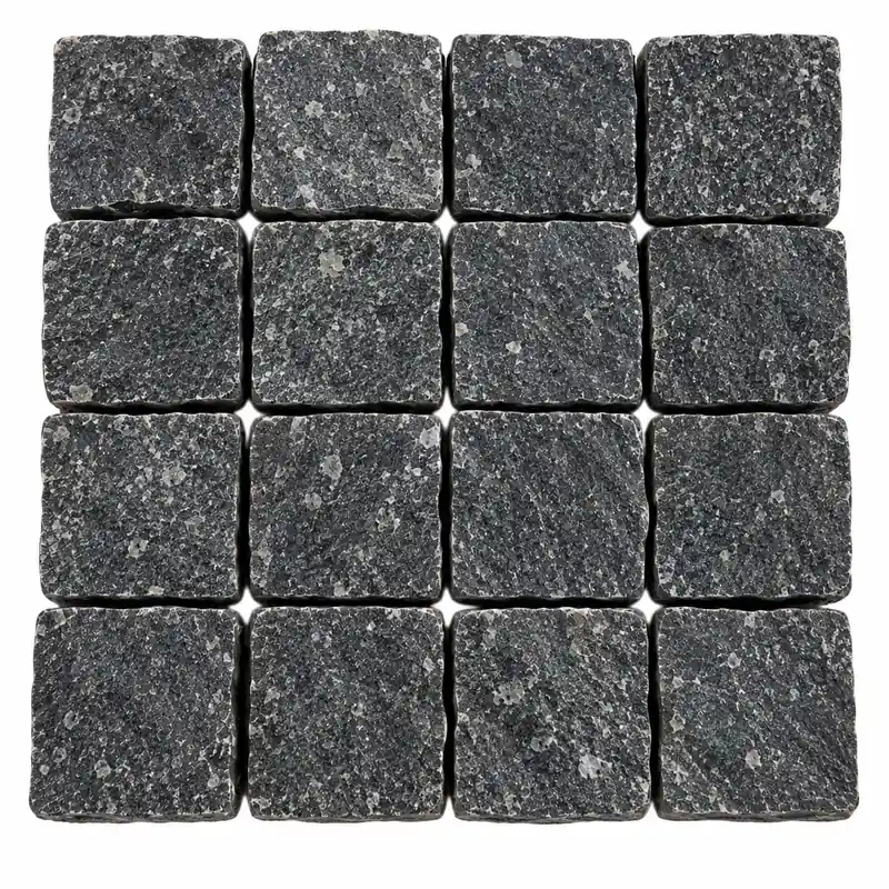 Black Granite Cobbles from India