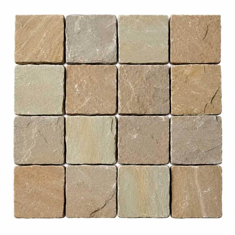 Lalitpur Yellow Sandstone Cobbles from India