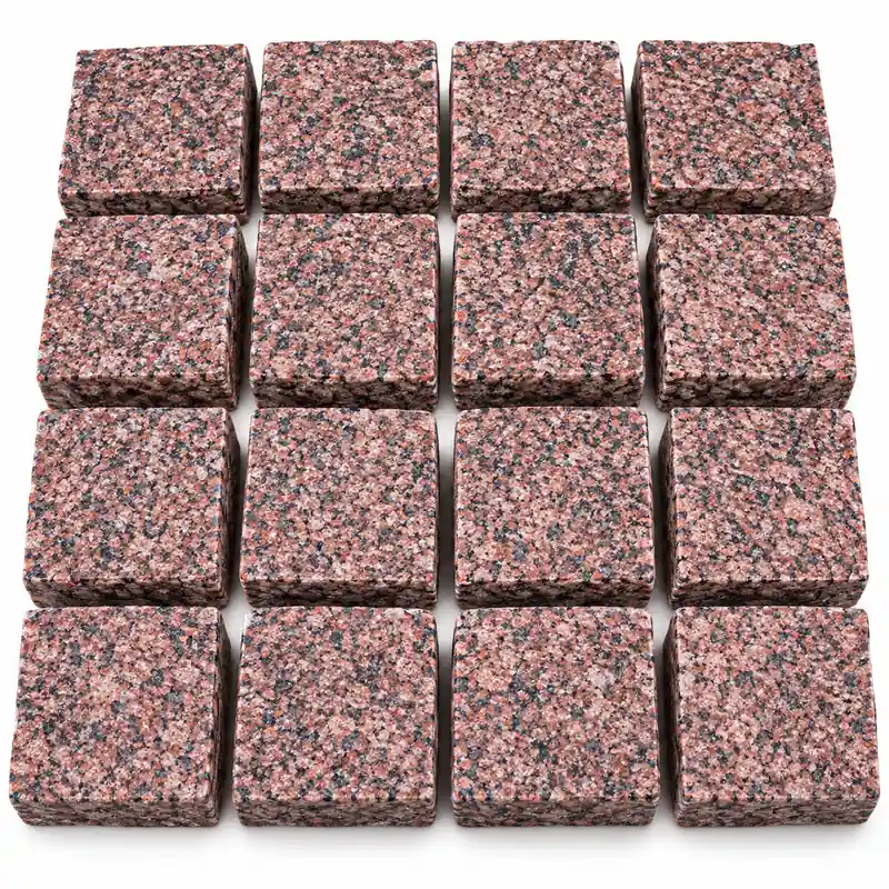 Red Granite Cobbles from India